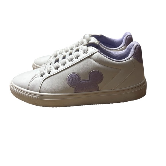 DISNEY Mickey Mouse Leather Sneakers in White & Lavender Size 9 -- ADORABLE!!!! - Picture 5 of 9